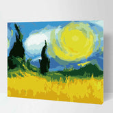 Painting by Numbers for Adults Wheat Field with Cypress